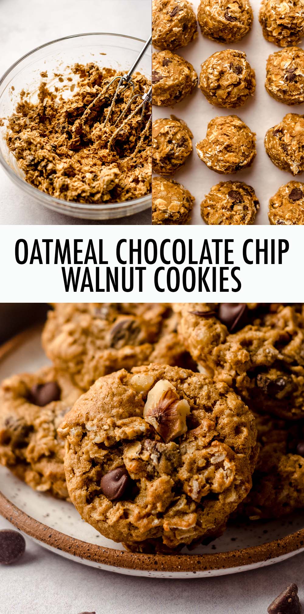 These soft and chewy oatmeal chocolate chip cookies are fully loaded with chocolate chips and walnuts. via @frshaprilflours
