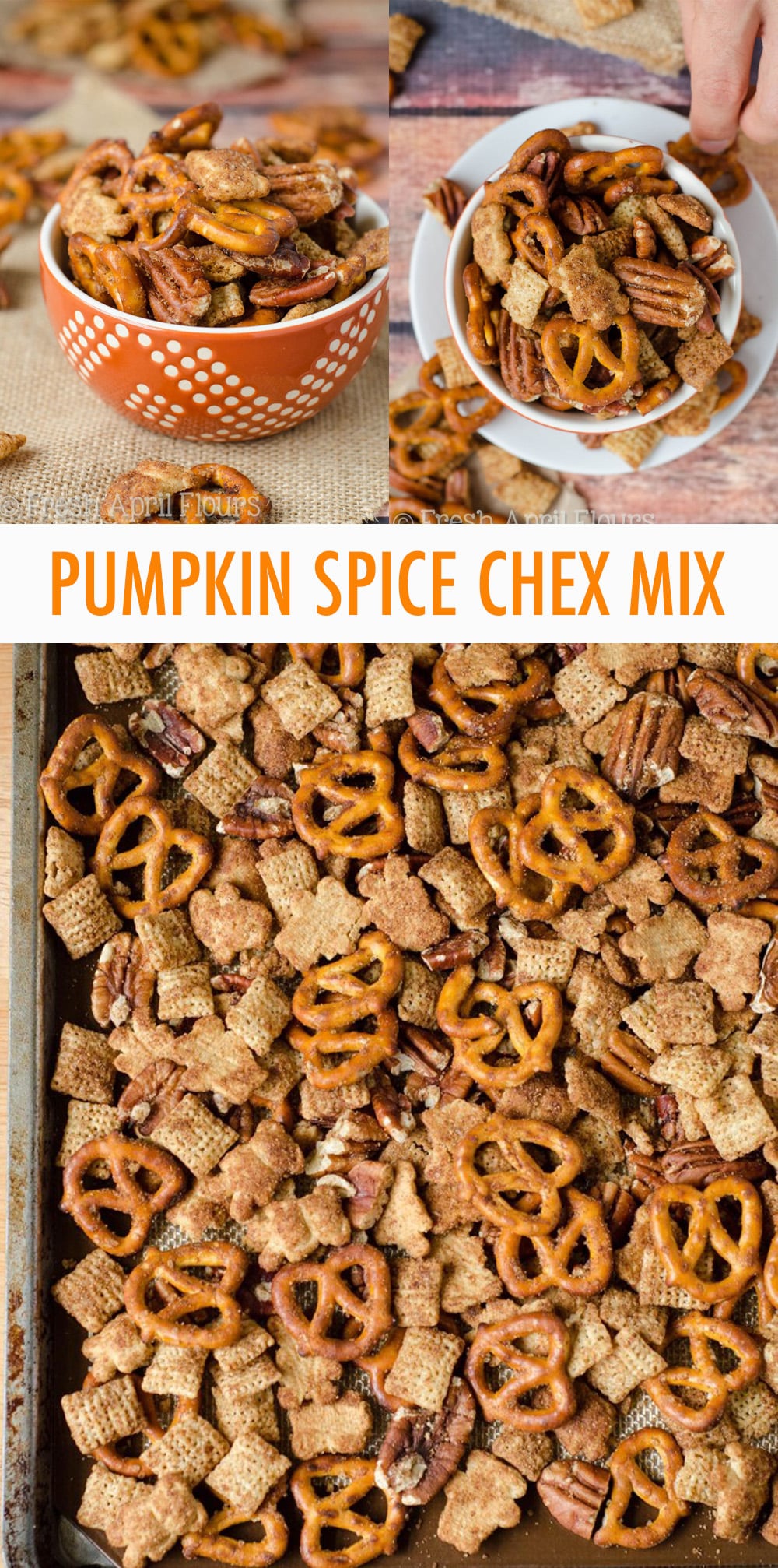 A sweet and salty snack mix packed with pumpkin spice flavor. A must-have for cozy weather snacking! via @frshaprilflours