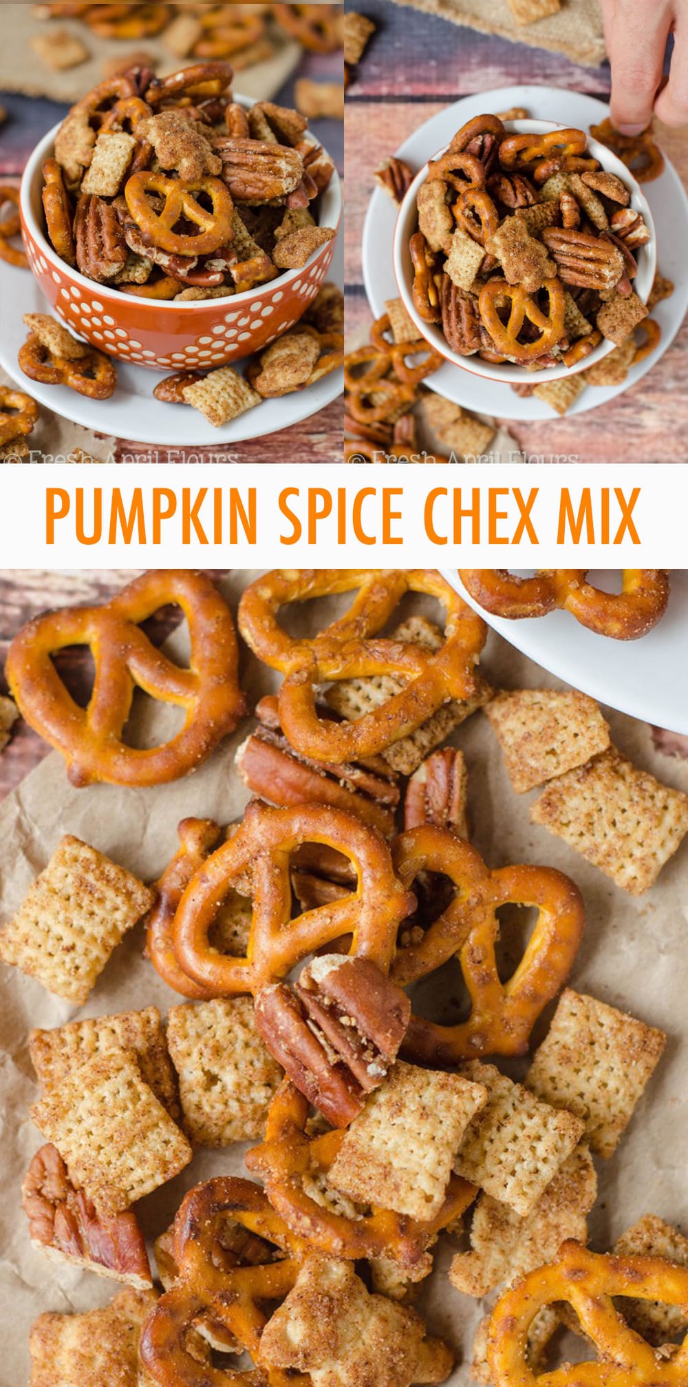 A sweet and salty snack mix packed with pumpkin spice flavor. A must-have for cozy weather snacking! via @frshaprilflours