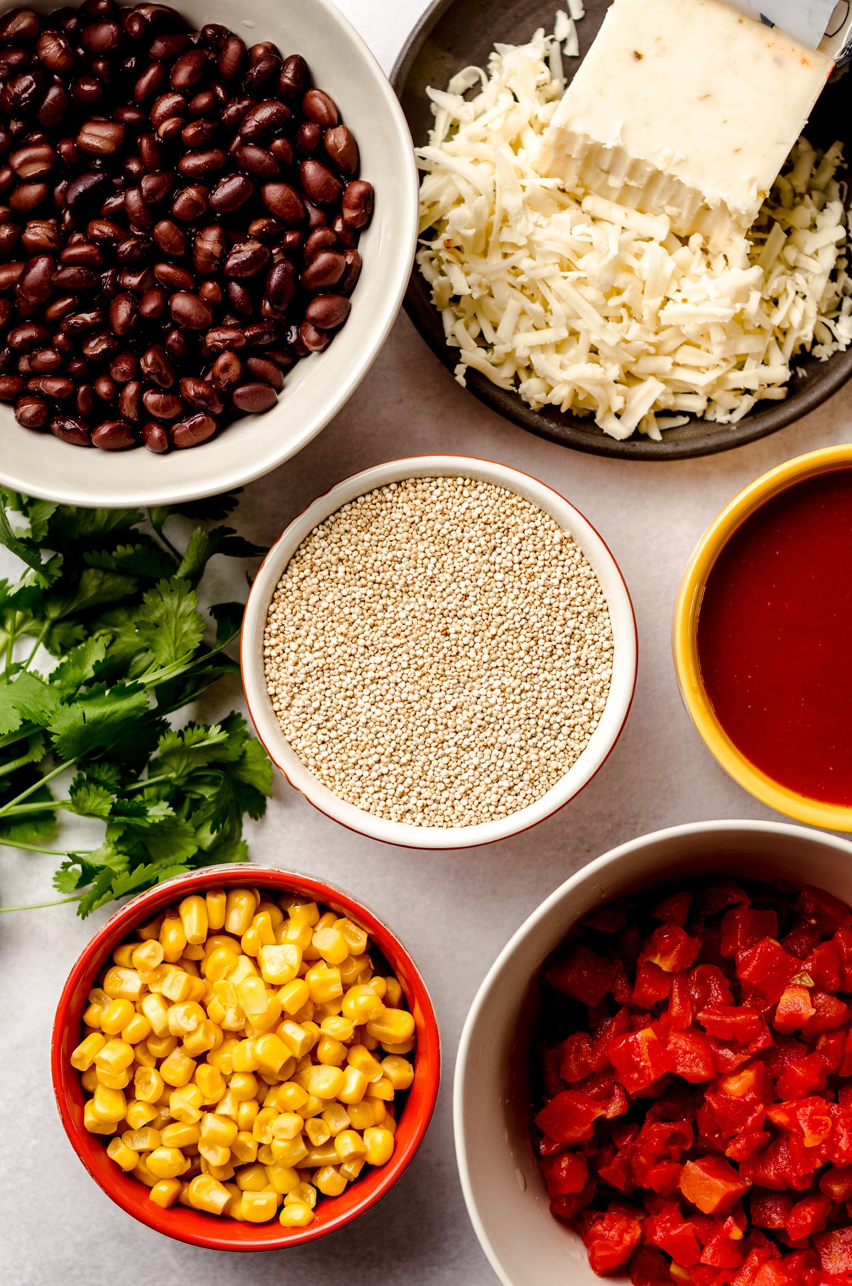 ingredients for enchilada quinoa casserole