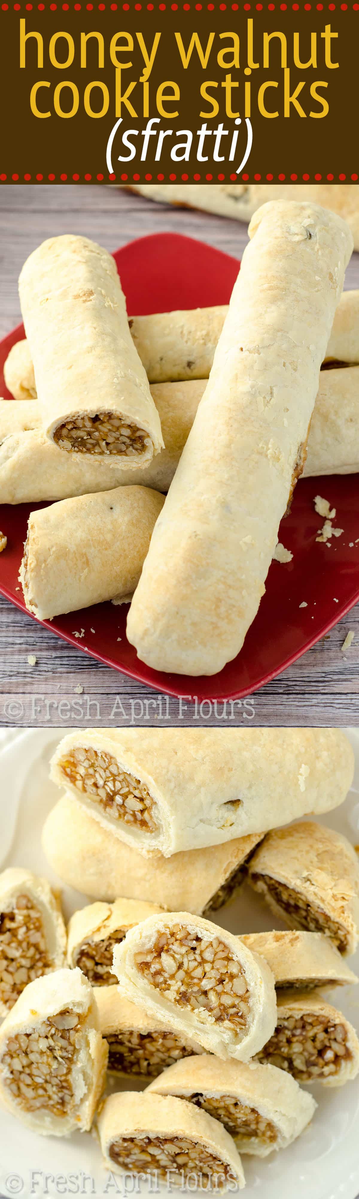 Traditional Italian cookies made from a spiced honey walnut filling and wrapped in homemade pie crust. via @frshaprilflours
