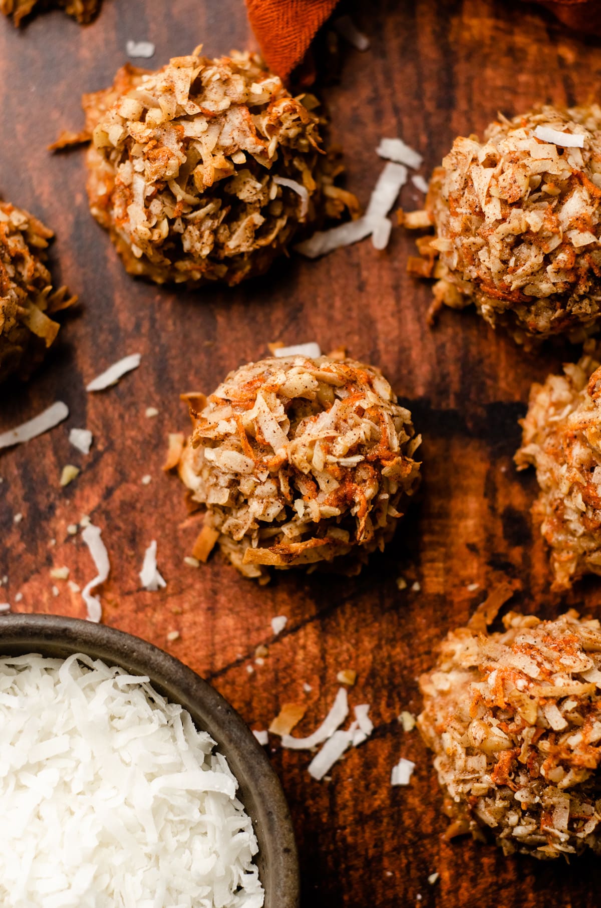 aerial photo of carrot cake macaroons