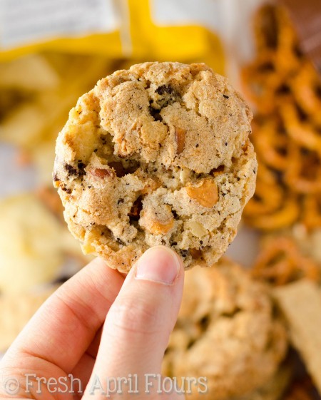 Milk Bar's Compost Cookies®: Crispy, buttery cookies filled with butterscotch and chocolate chips, graham crackers, oats, coffee grounds, pretzels, and potato chips. The perfect cookie for indecisive dessert lovers!