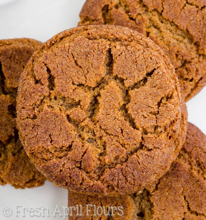 Gingersnap Cookies-- 2 Ways: Perfectly spiced molasses cookies-- either soft & chewy or crisp & crunchy. One recipe, two different results with just one ingredient swap.