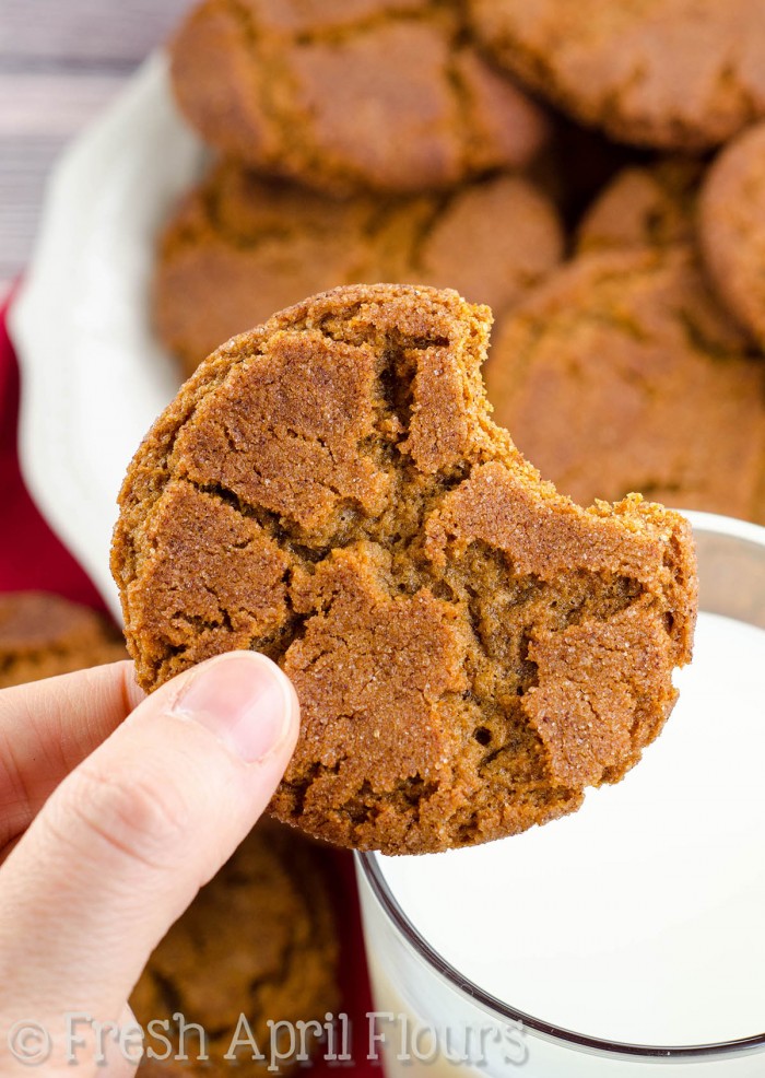 Gingersnap Cookies-- 2 Ways: Perfectly spiced molasses cookies-- either soft & chewy or crisp & crunchy. One recipe, two different results with just one ingredient swap.