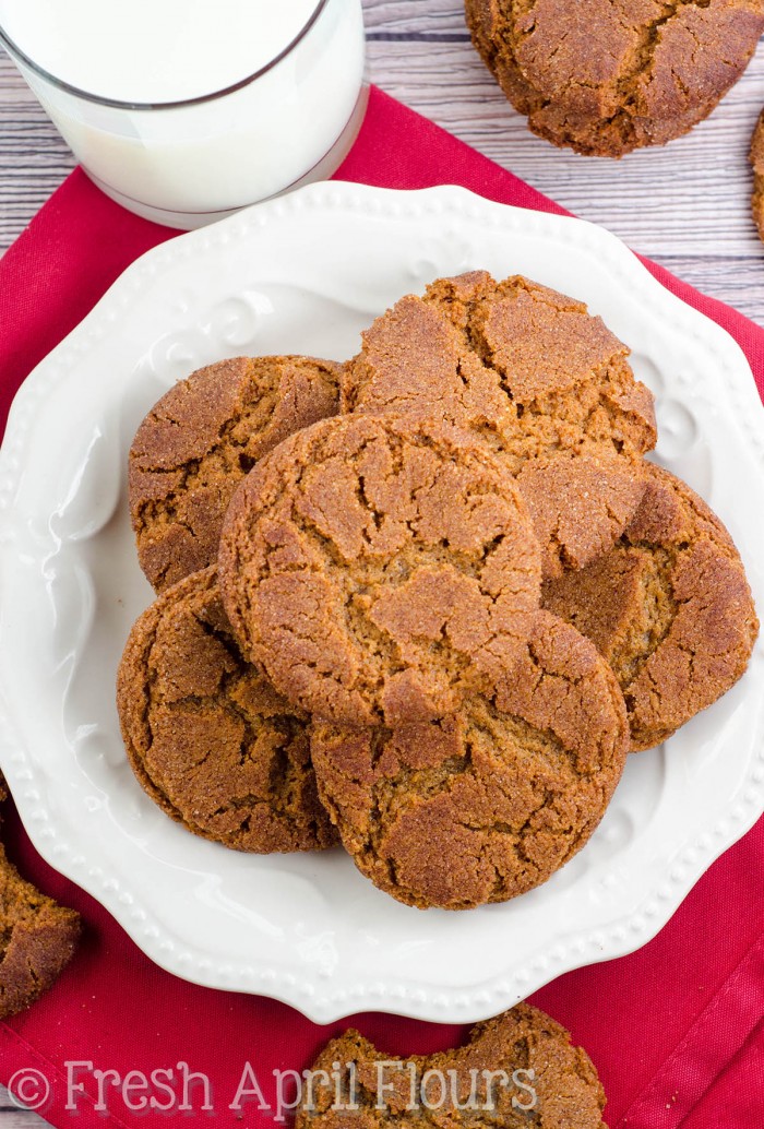 Gingersnap Cookies-- 2 Ways: Perfectly spiced molasses cookies-- either soft & chewy or crisp & crunchy. One recipe, two different results with just one ingredient swap.