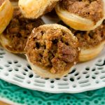 Pecan Pie Tarts: Bite-size pie tarts made with my favorite homemade pie crust and a soft and crispy pecan pie filling.