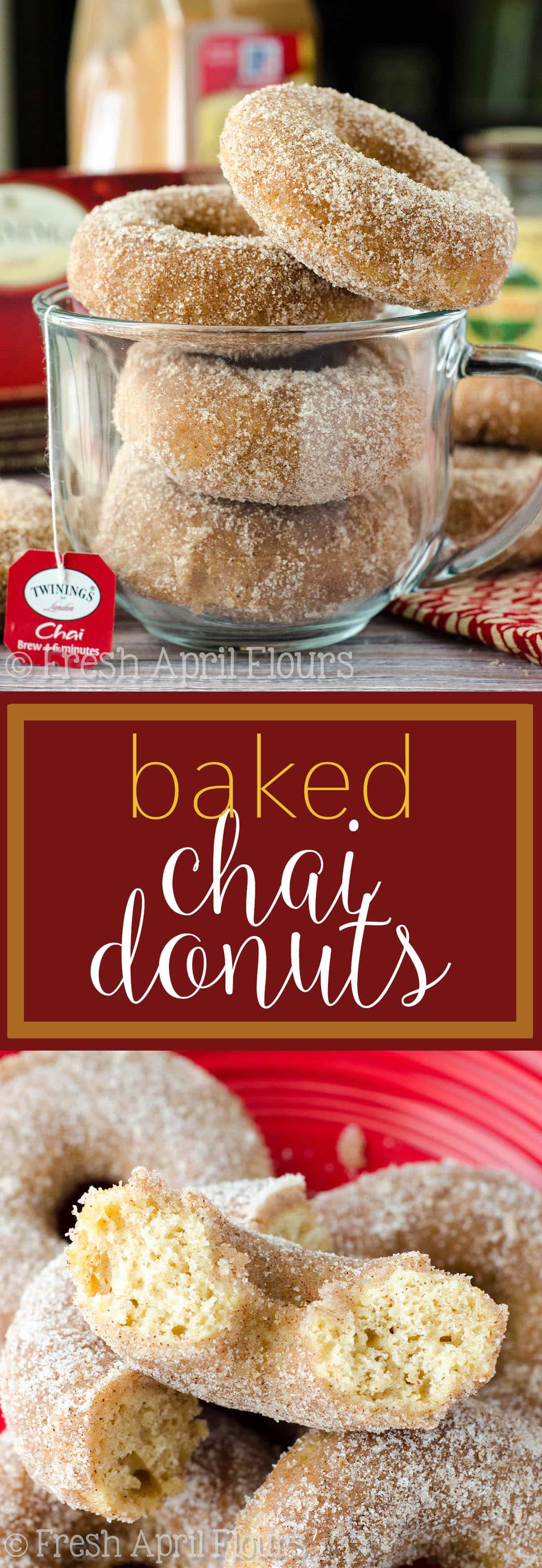 Baked Chai Donuts: Easy spiced donuts get a generous dunk in a spiced sugar coating for some extra pep in each bite. via @frshaprilflours
