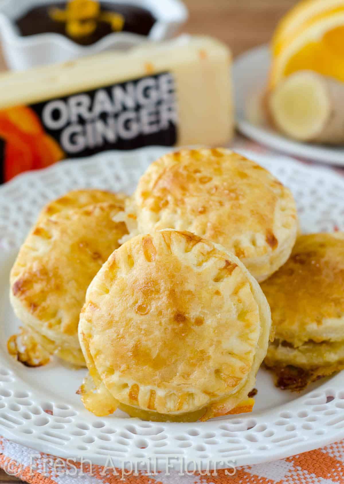 Cheesy Orange Marmalade and Ginger Puff Pastry Bites