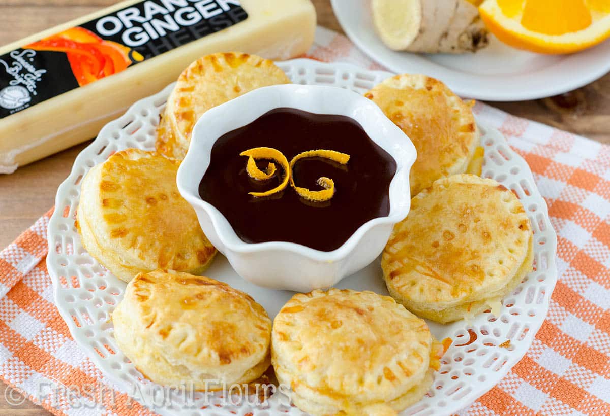 Cheesy Orange Marmalade and Ginger Puff Pastry Bites