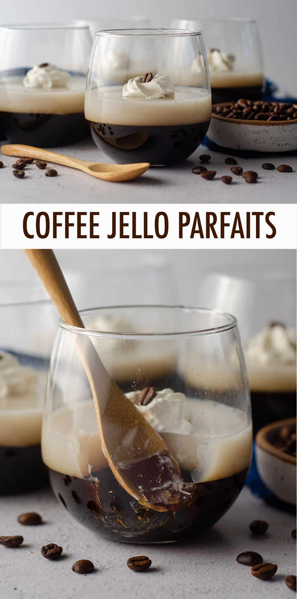 Easy gelatin parfait cups featuring layers of lightly sweetened coffee and rich cream. A creative way to serve coffee after dinner, during the summer, or just any time you're feeling fancy with your cup of Joe! via @frshaprilflours