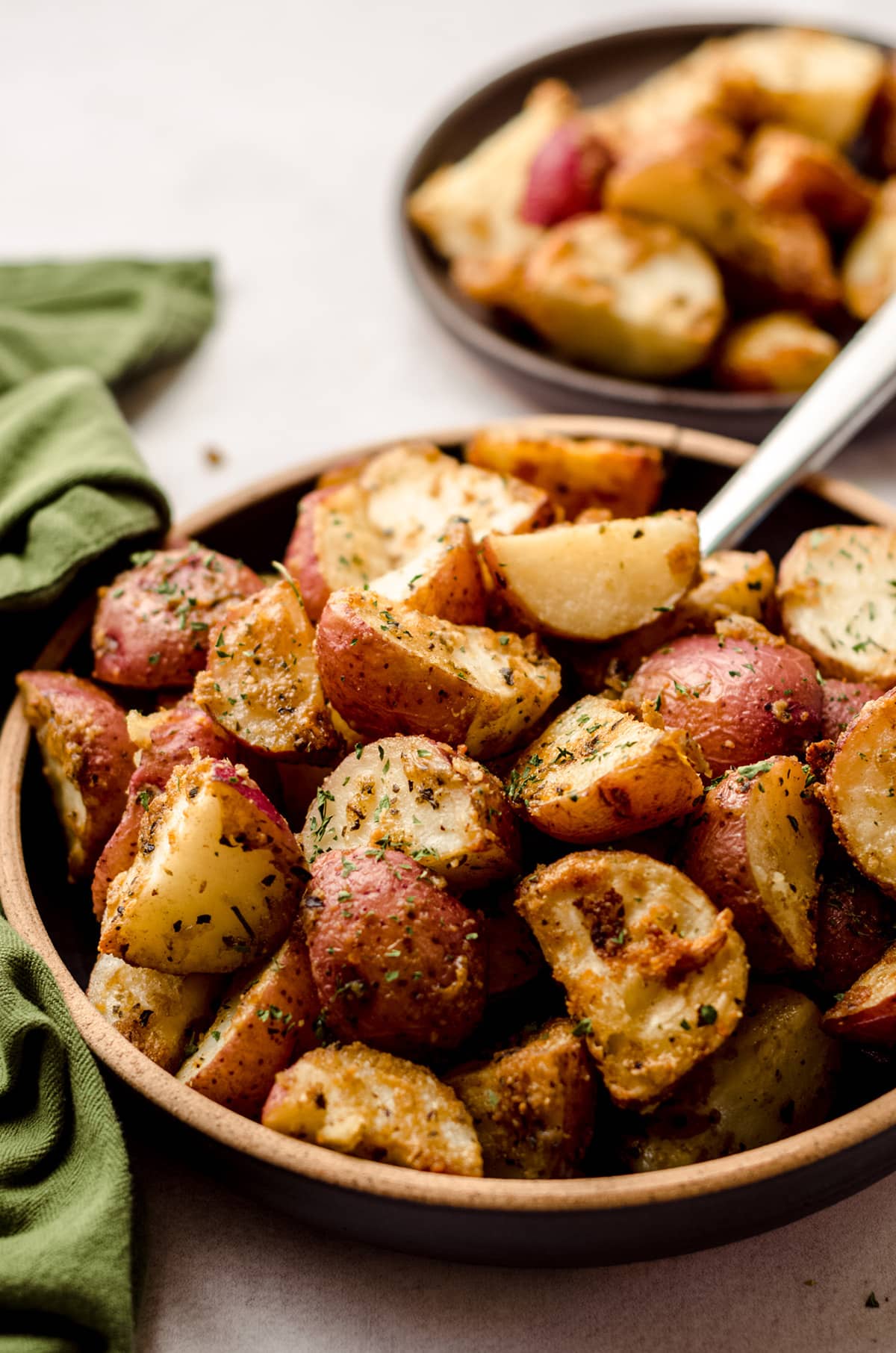 herbed red potatoes in a bowl