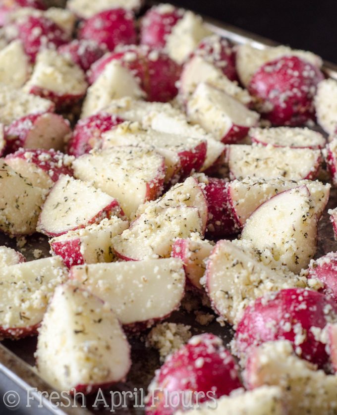 Roasted Herbed Red Potatoes: A quick and easy recipe for crisp and flavorful potatoes that go well with any meal of the day.