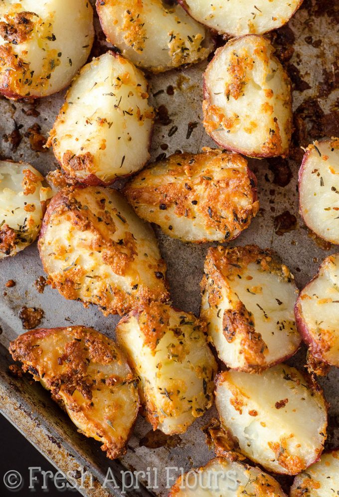 Roasted Herbed Red Potatoes: A quick and easy recipe for crisp and flavorful potatoes that go well with any meal of the day.