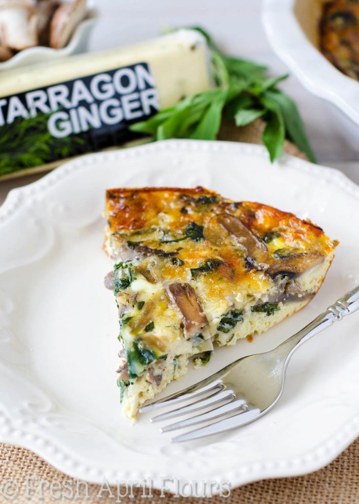 Crustless Mushroom & Tarragon Quiche: This incredibly flavorful quiche features earthy mushrooms, aromatic tarragon, and ultra creamy tarragon ginger cheese. Great for a hearty low-carb meal.