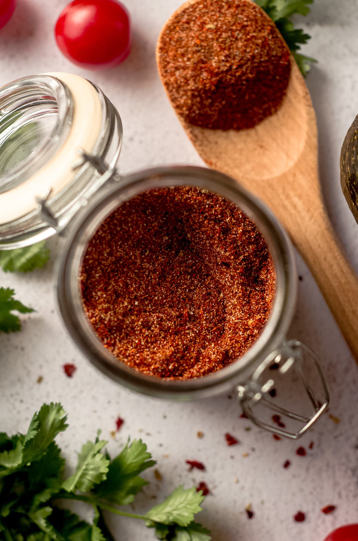 a jar of gluten free taco seasoning