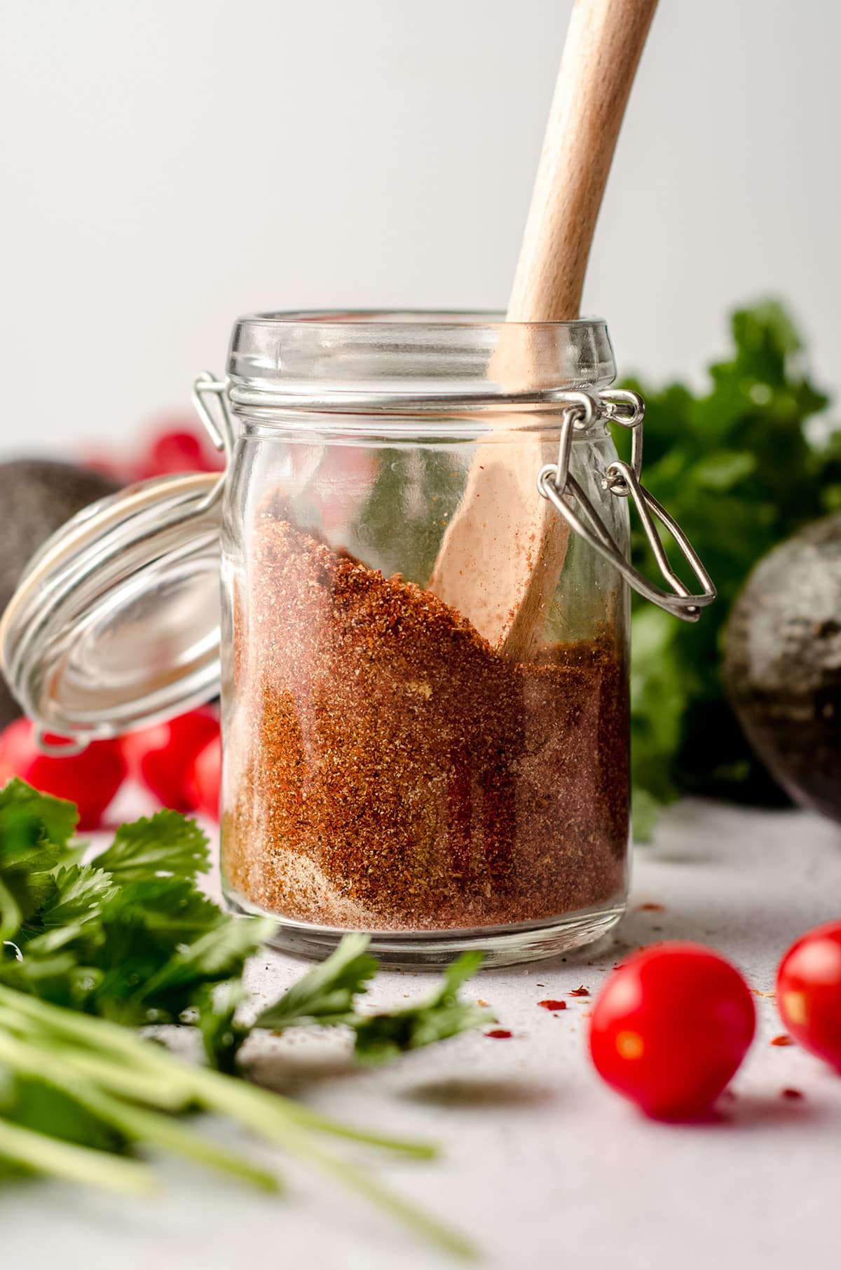 a jar of gluten free taco seasoning