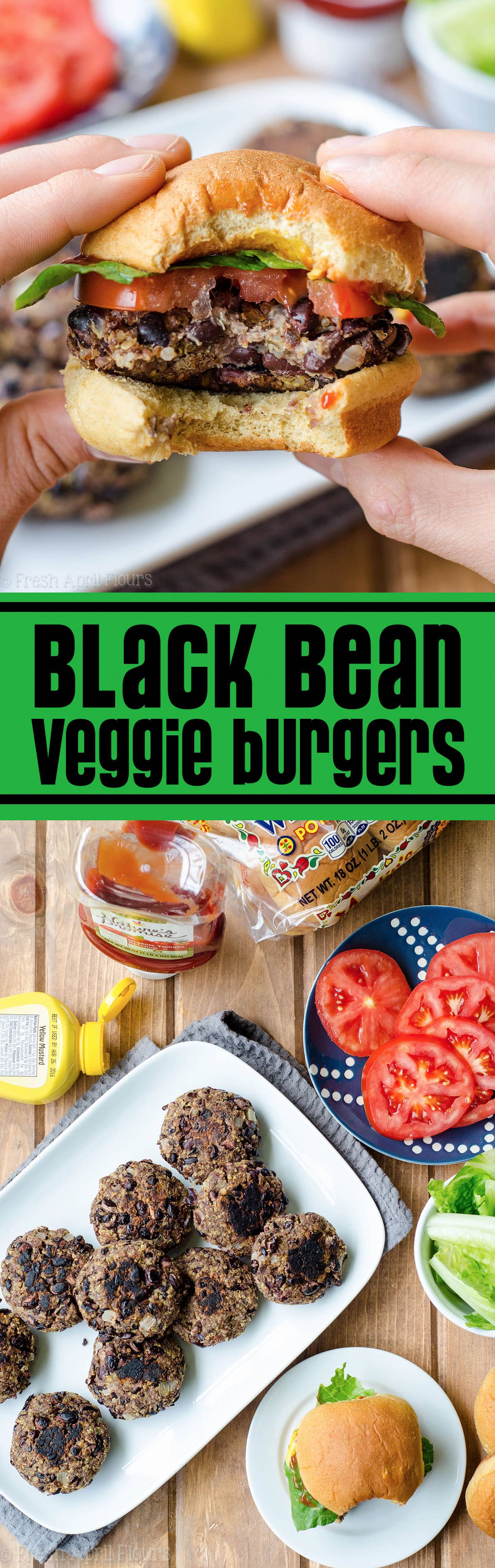 Black Bean Veggie Burgers: Hearty, flavorful, meatless burgers that can easily go on the grill or in a skillet on the stove top. Great between a bun or over a salad.