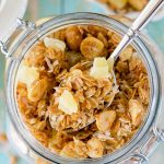 Piña Colada Granola: Homemade granola sweetened with coconut palm syrup and loaded with toasted coconut and macadamia nuts, and of course, pineapple!