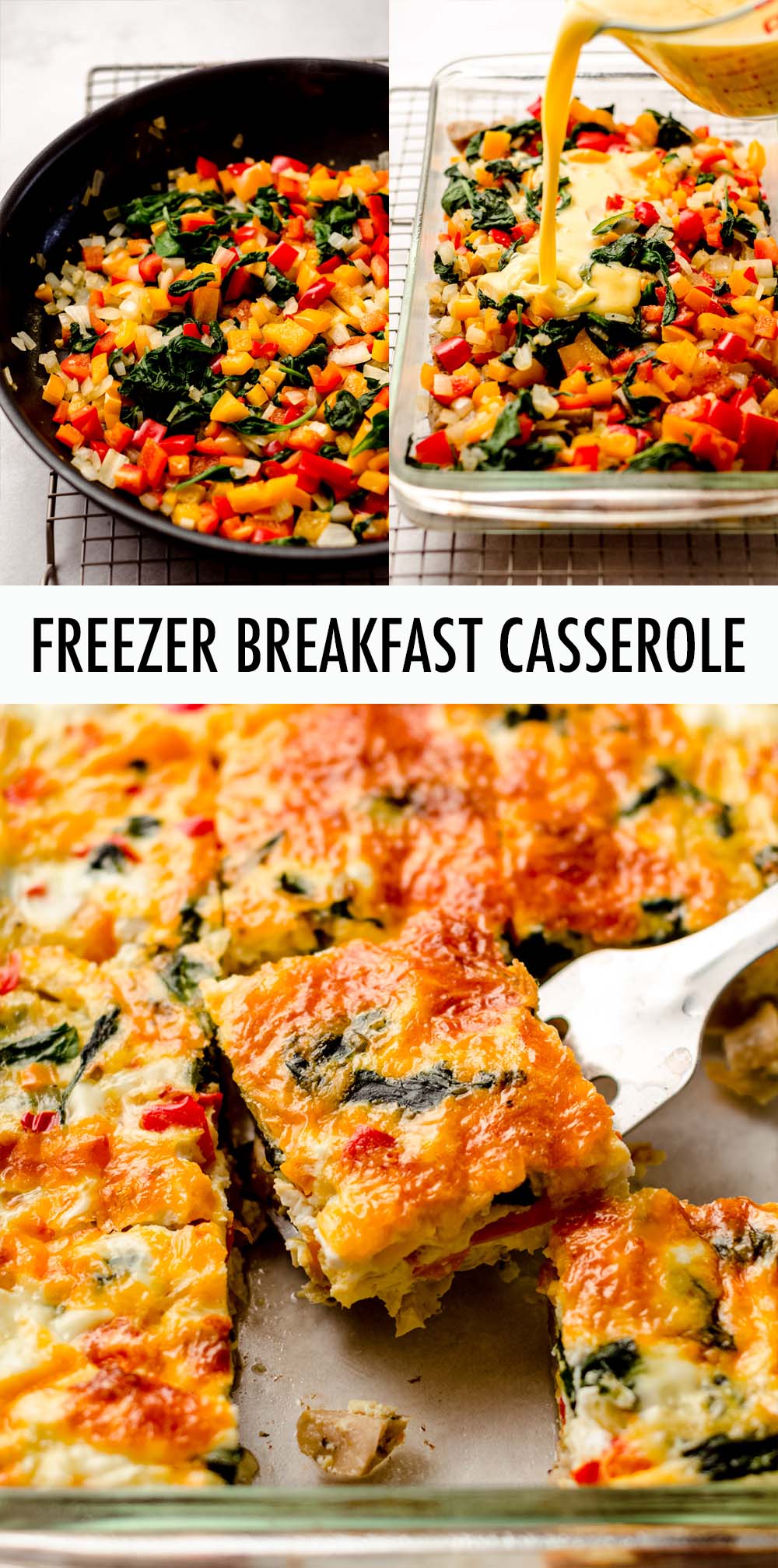 This overnight sausage, vegetable, and egg casserole can be baked right away, made up to a day in advance, or frozen for easy entertaining. Completely customizable and great for feeding a crowd! via @frshaprilflours