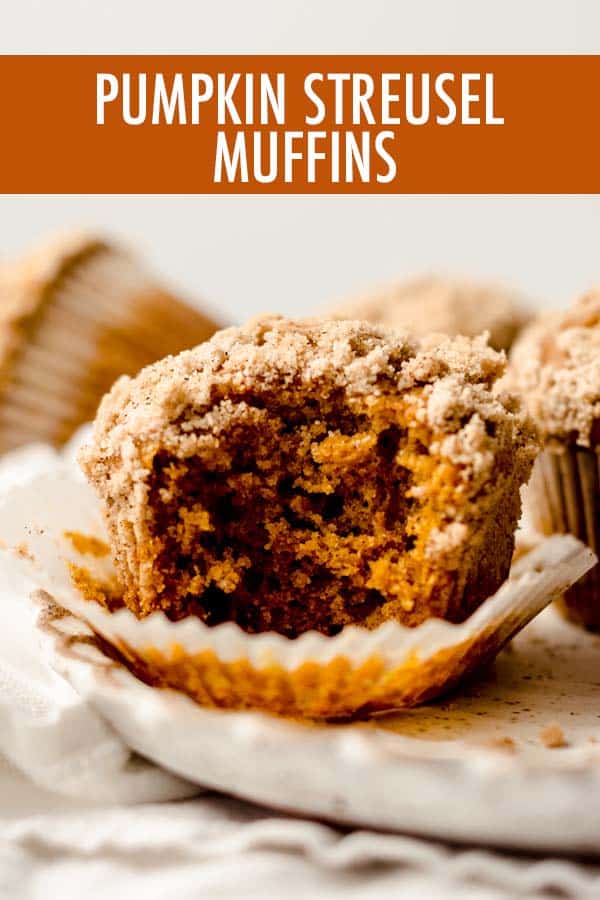 Moist and tender pumpkin muffins made with real pumpkin and all the warm flavors of fall, topped with an irresistible pumpkin spice streusel. via @frshaprilflours