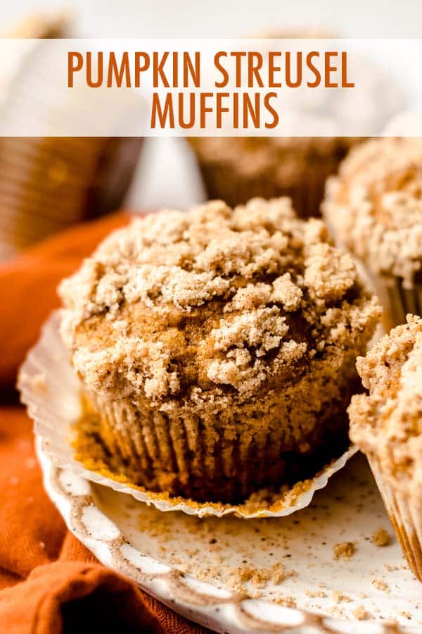 Moist and tender pumpkin muffins made with real pumpkin and all the warm flavors of fall, topped with an irresistible pumpkin spice streusel. via @frshaprilflours