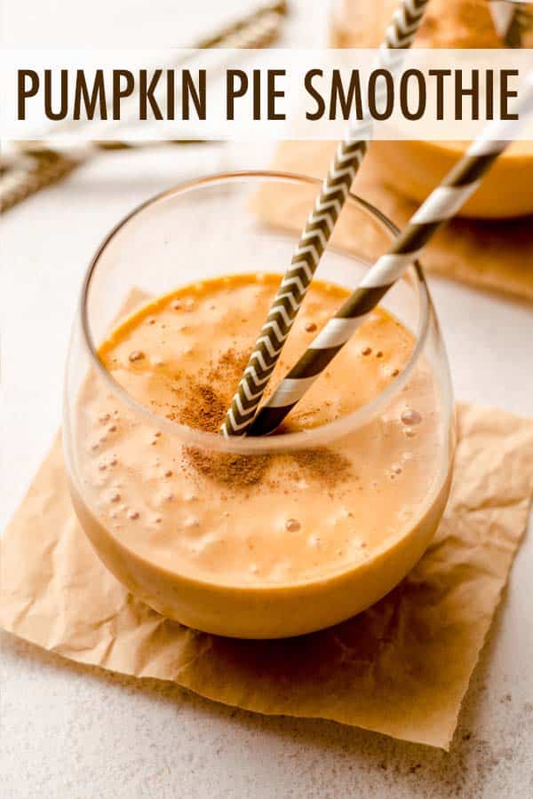 You only need 6 simple ingredients for this protein-packed pumpkin pie smoothie recipe. An easy way to get your pumpkin pie fix any time of year! via @frshaprilflours