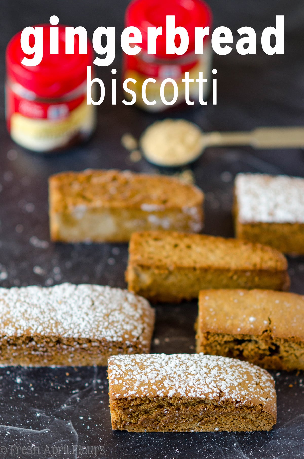 Gingerbread Biscotti: Traditional Italian cookies spiced with all the flavors of the holiday season, ready for a dunk in some eggnog!