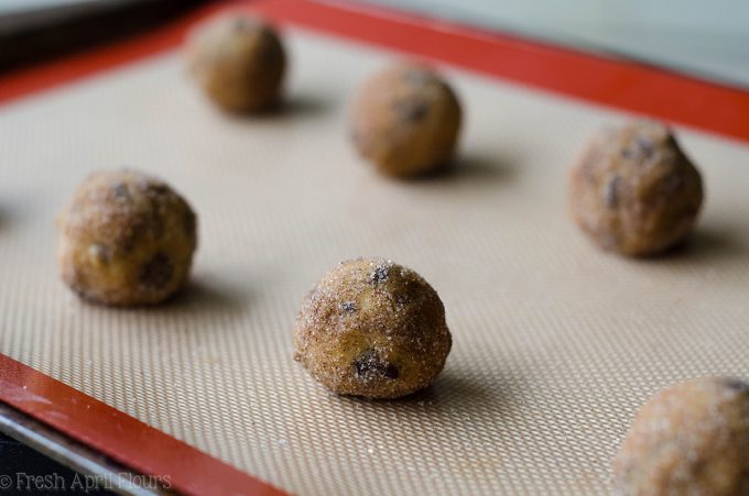 Snickerdoodle Chocolate Chip Pudding Cookies: Soft and chewy pudding cookies filled with chocolate chips with a generous cinnamon-sugar coating.