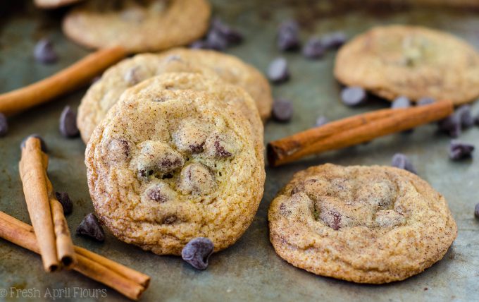 Snickerdoodle Chocolate Chip Pudding Cookies: Soft and chewy pudding cookies filled with chocolate chips with a generous cinnamon-sugar coating.