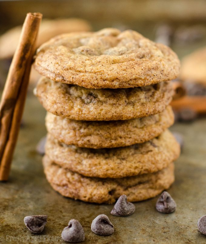 Snickerdoodle Chocolate Chip Pudding Cookies: Soft and chewy pudding cookies filled with chocolate chips with a generous cinnamon-sugar coating.