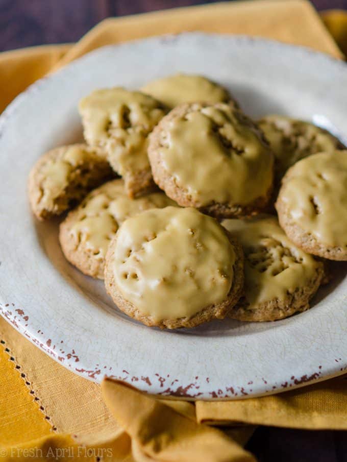 Molasses Iced Oatmeal Cookies: Quick and easy oatmeal cookies covered in a sweet and bold-flavored molasses icing. 