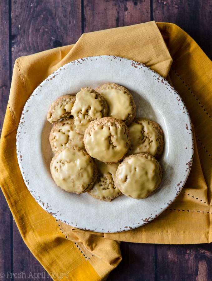 Molasses Iced Oatmeal Cookies: Quick and easy oatmeal cookies covered in a sweet and bold-flavored molasses icing.