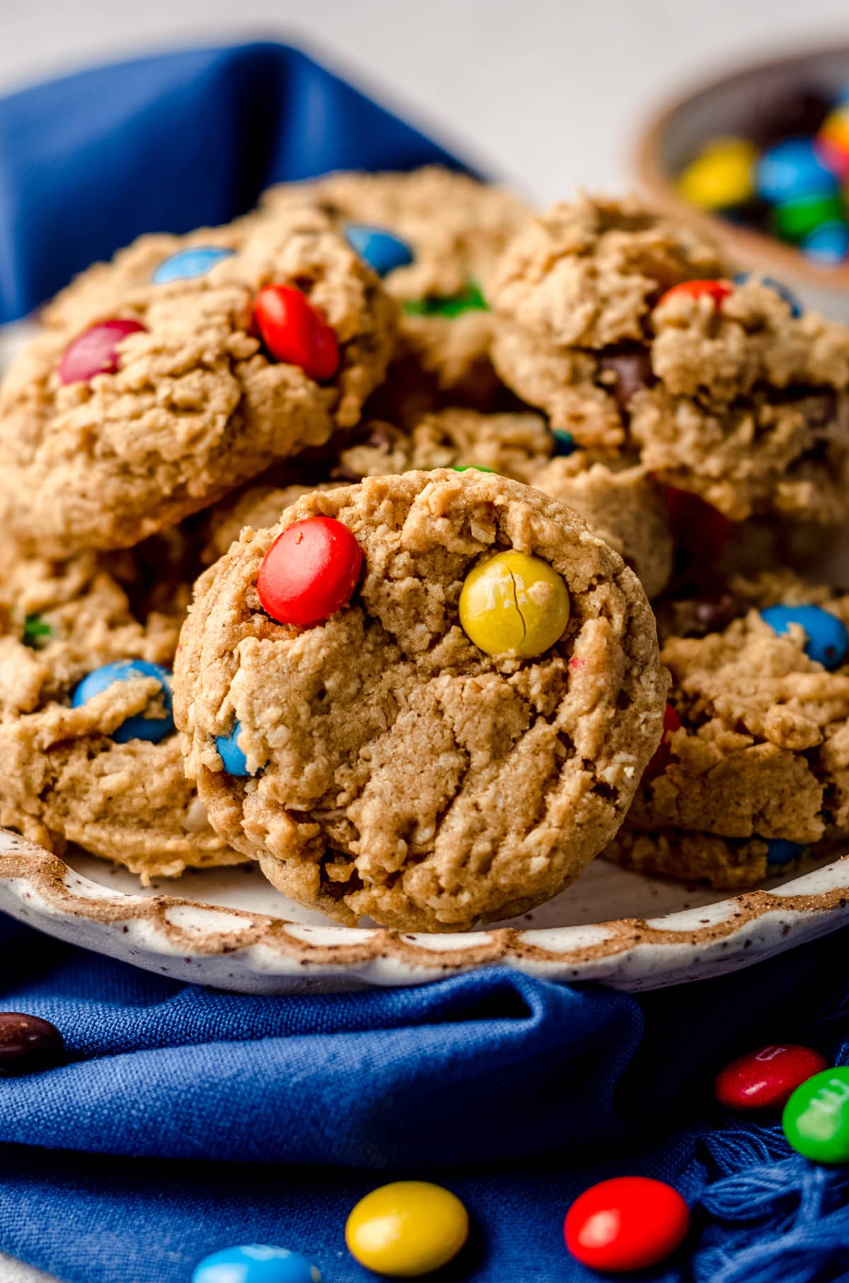 monster oatmeal cookies on a plate