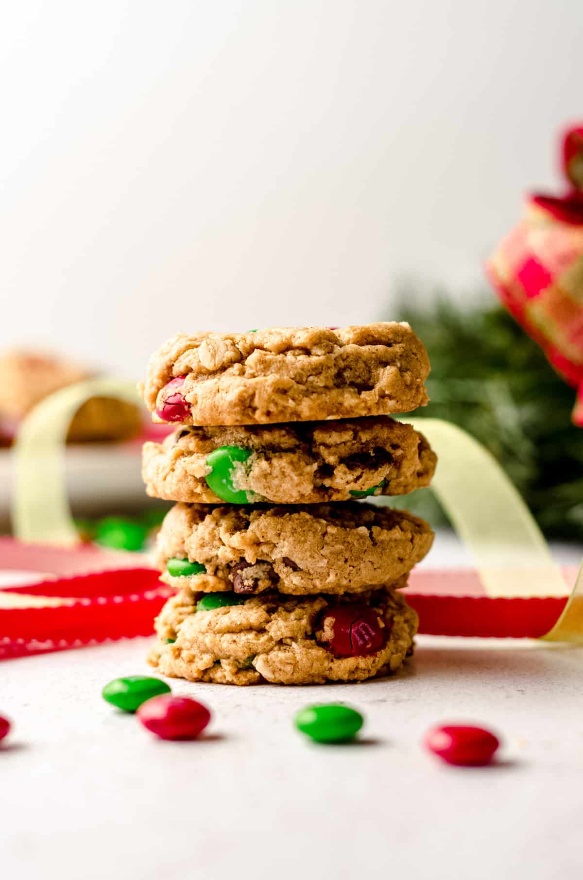 stack of christmas monster cookies