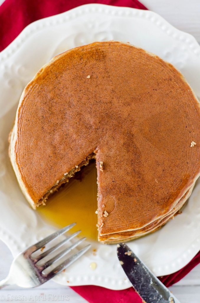 Vanilla Protein Pancakes: Hearty, gluten free, and protein packed pancakes come together in a snap to make breakfast even better. Makes great leftovers!