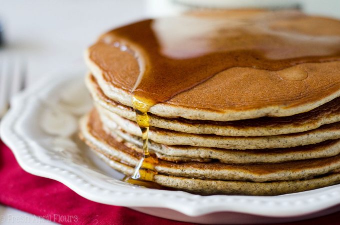 Vanilla Protein Pancakes: Hearty, gluten free, and protein packed pancakes come together in a snap to make breakfast even better. Makes great leftovers!