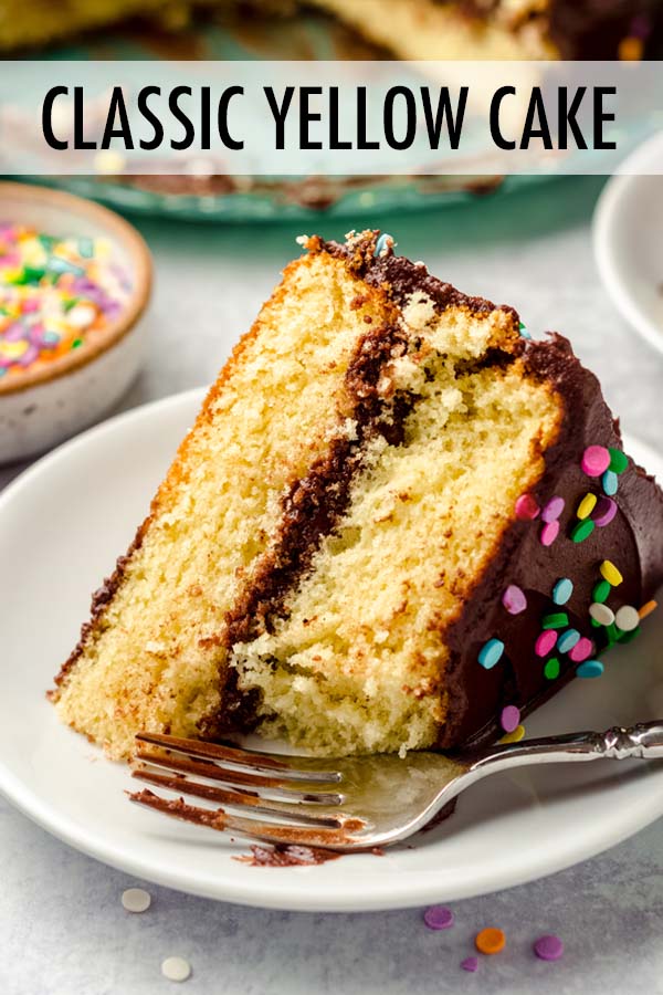 This perfect yellow cake is soft, buttery, and incredibly moist. Cover it with my favorite chocolate buttercream for a classic and decadent combination. via @frshaprilflours