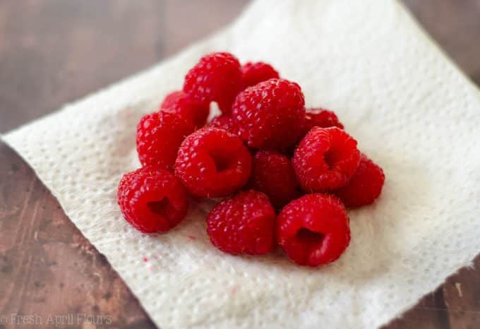 Chocolate Raspberry Goat Cheese Cheesecakes (For 2): Simple, personal sized, gluten free cheesecakes made with chocolate raspberry goat cheese and fresh raspberries.