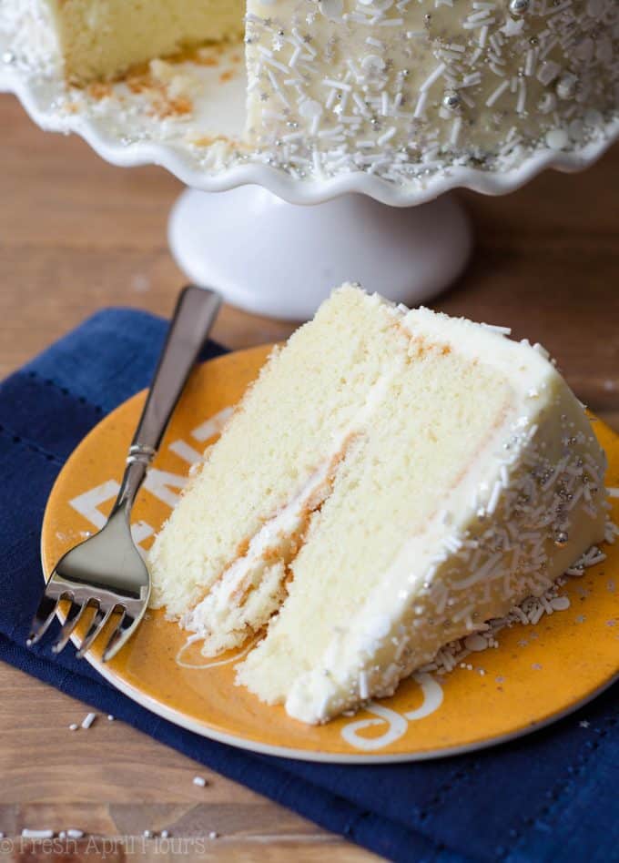 White Layer Cake  with Whipped  Cream Buttercream