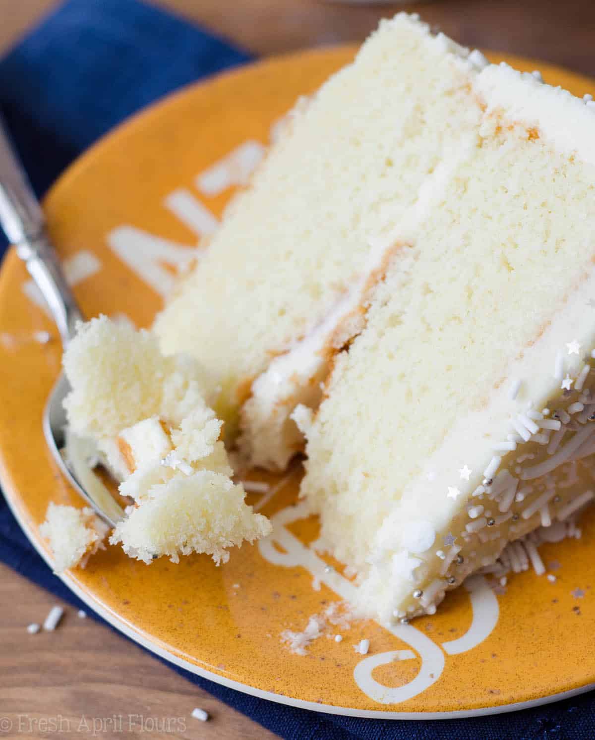 White Layer Cake with Whipped Cream Buttercream