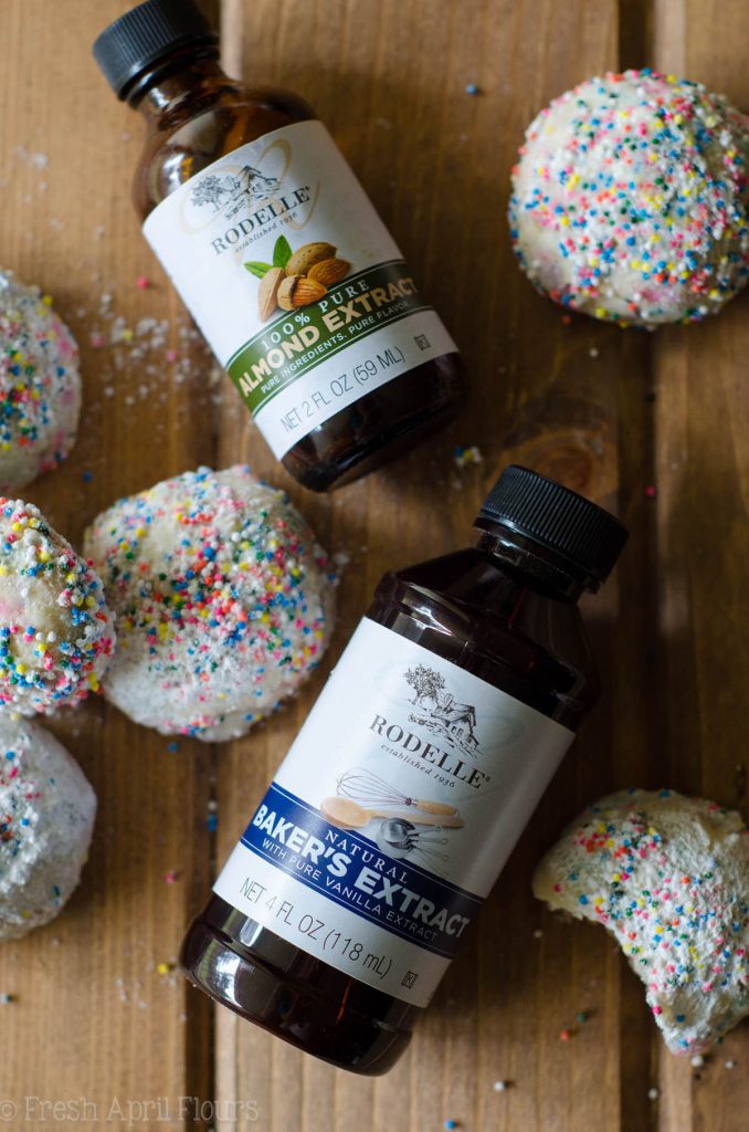 Funfetti Snowballs: Buttery, melt-in-your-mouth shortbread cookies filled with colorful sprinkles and rolled in powdered sugar.