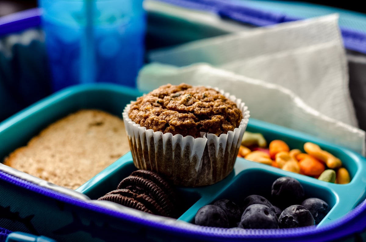toddler muffin in a lunch box