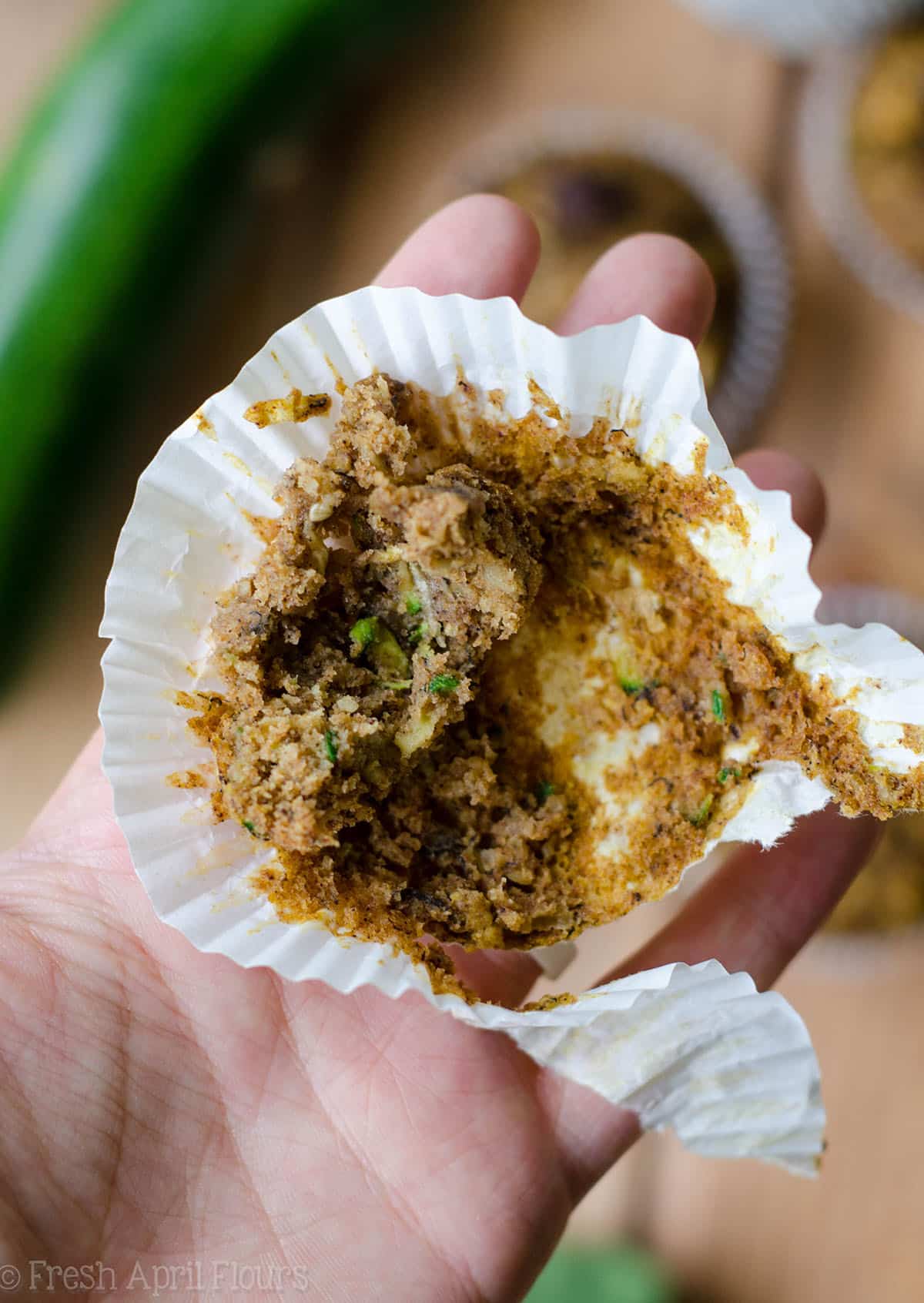 toddler muffin remnants in a cupcake wrapper