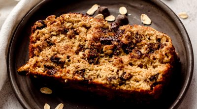 slice of lactation quick bread on a plate