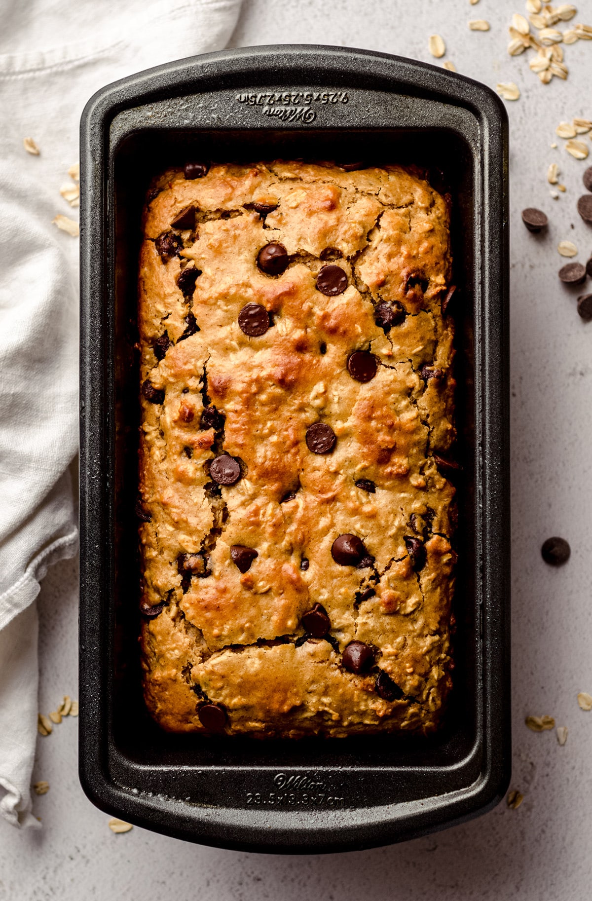 aerial photo of a loaf of lactation bread in a loaf pan