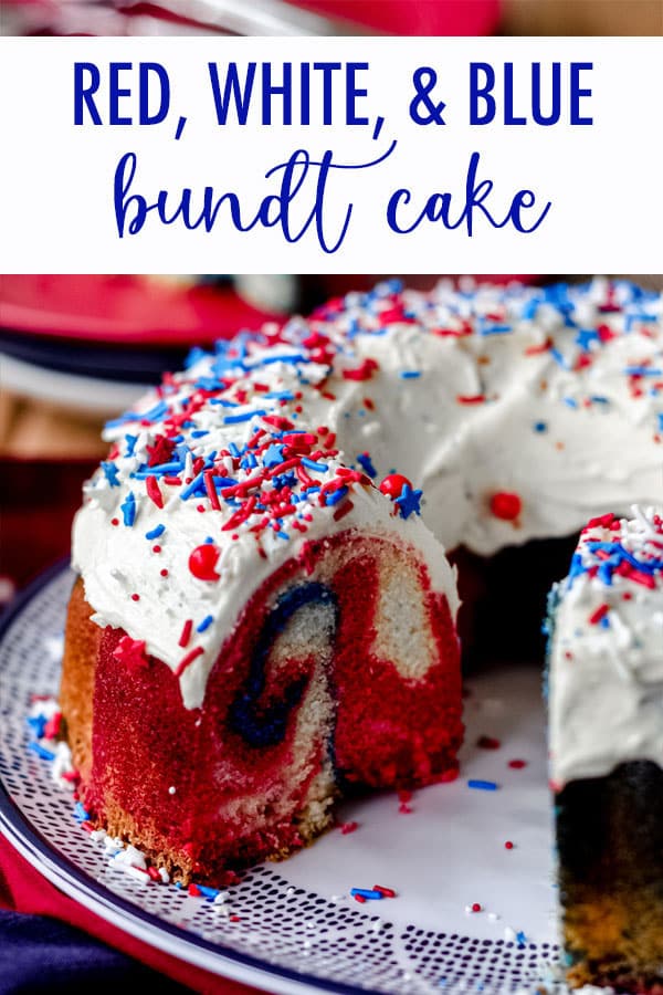 Classic white cake, swirled with colored batter for a patriotic flair. Change up the colors to match your occasion! via @frshaprilflours