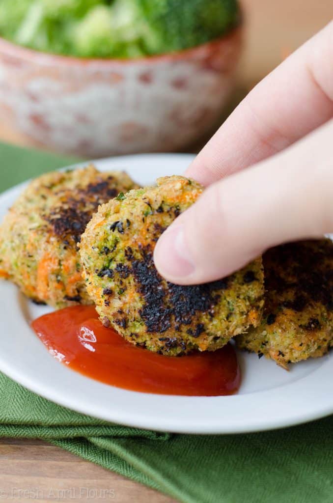 Veggie Nuggets: Gluten-free vegetable patties perfect for little hands and adults alike.