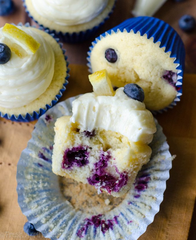 Blueberry Lemon Cupcakes with Lemon Buttercream: Tangy lemon cupcakes bursting with sweet and juicy blueberries, topped with a creamy lemon buttercream.