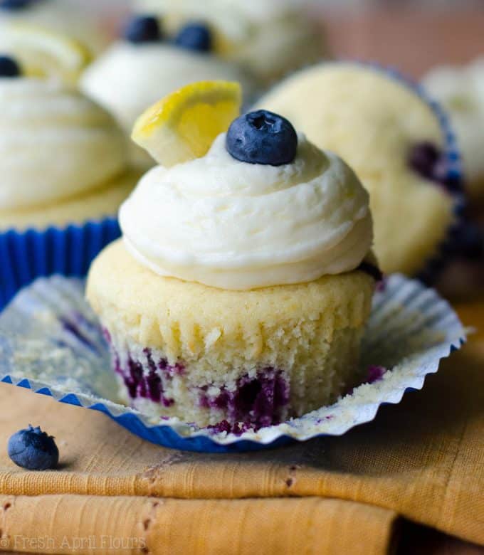 Blueberry Lemon Cupcakes with Lemon Buttercream: Tangy lemon cupcakes bursting with sweet and juicy blueberries, topped with a creamy lemon buttercream.